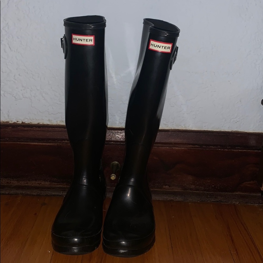 Hunter Black Tall Rain Boots